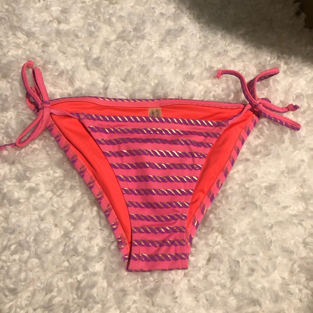 Victoria’s Secret Pink/Purple Striped Bikini Bottoms
